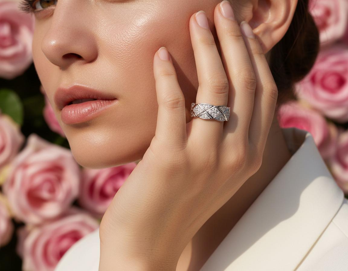 Vintage Crystal Adjustable Ring