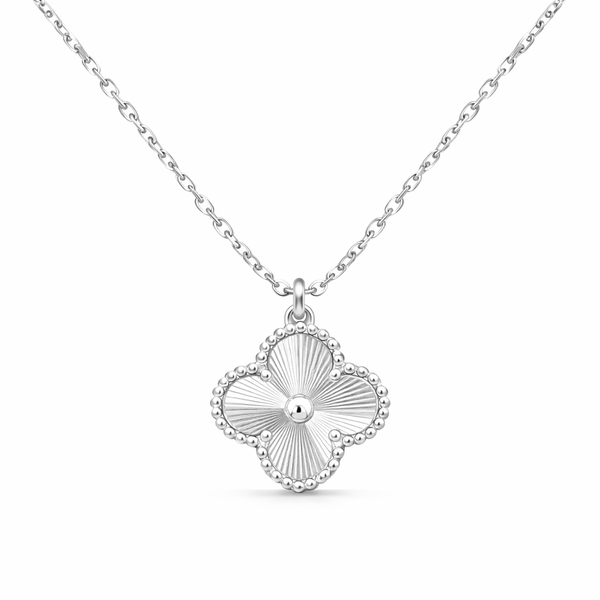 Elegant Silver Clover Pendant Necklace
