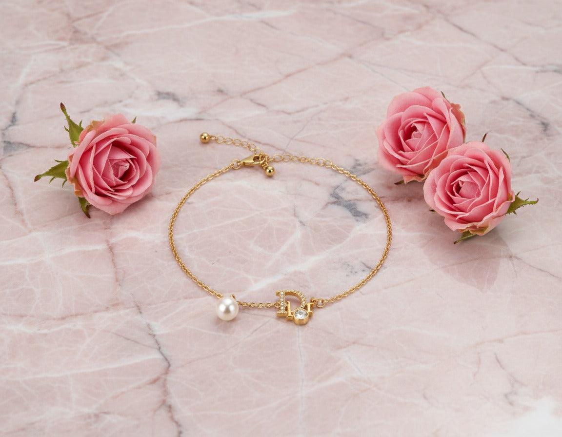 Pearl Initial Bracelet