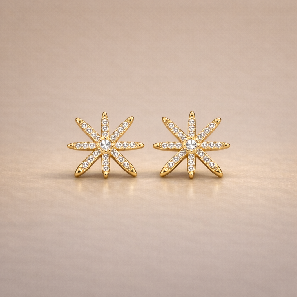 Crystal Starburst Stud Earrings