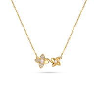 Double Flower Pendant Necklace