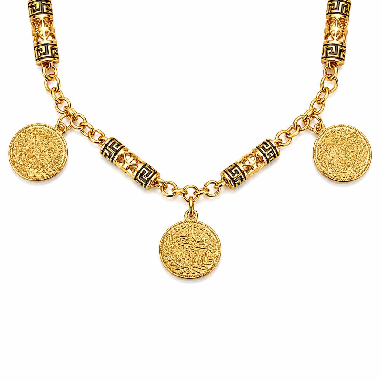 Three Coin Charm Bracelet
