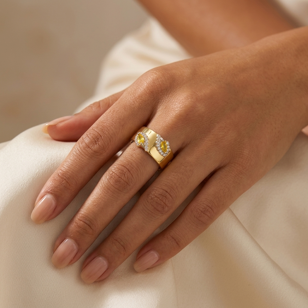 Amara Yellow Marquise Ring