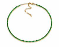 Emerald Crystal Gold Choker Necklace