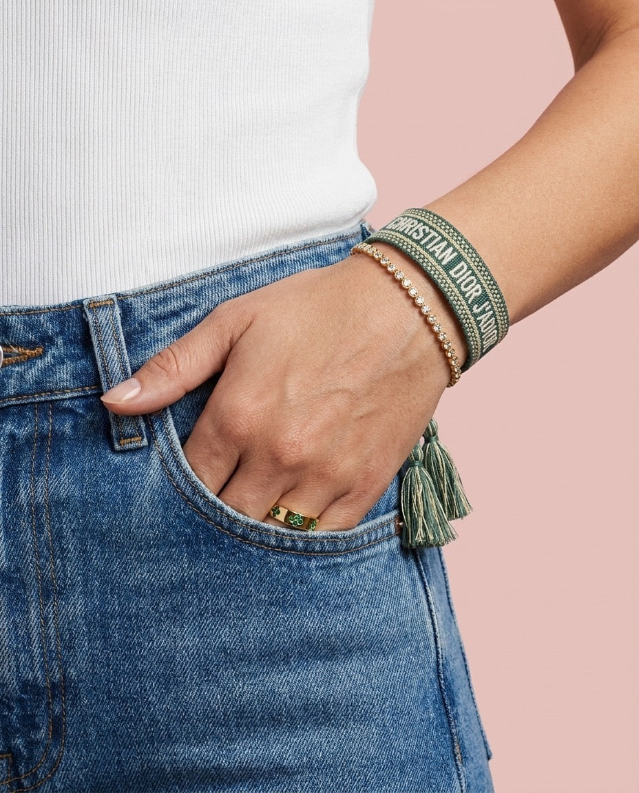 Luxury Woven Friendship Bracelet – Green Inspired Designer Style