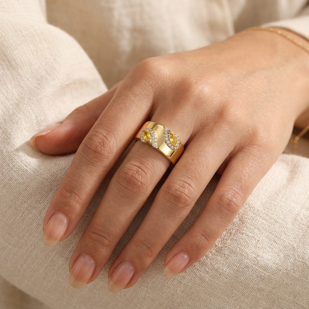 Amara Yellow Marquise Ring