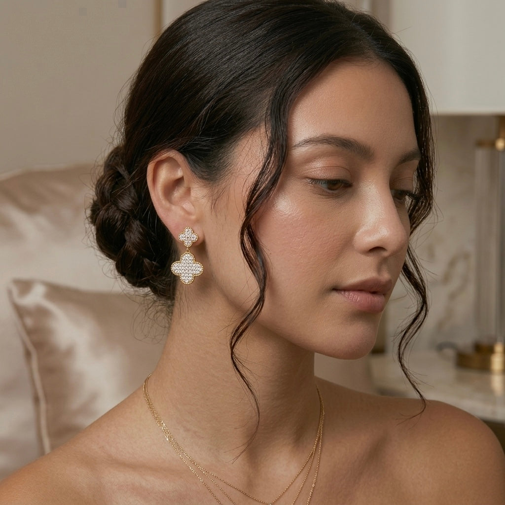 Noor Clover Pearl Earrings