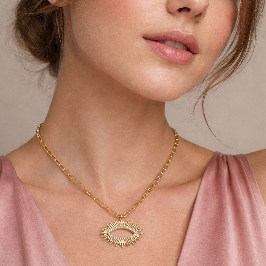 Evil Eye Sunburst Necklace