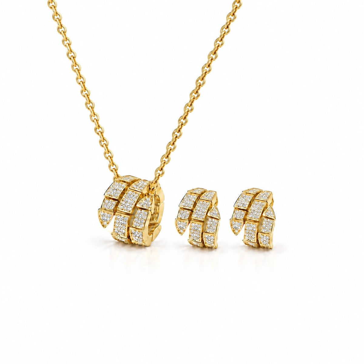 Serpentine Pavé Necklace