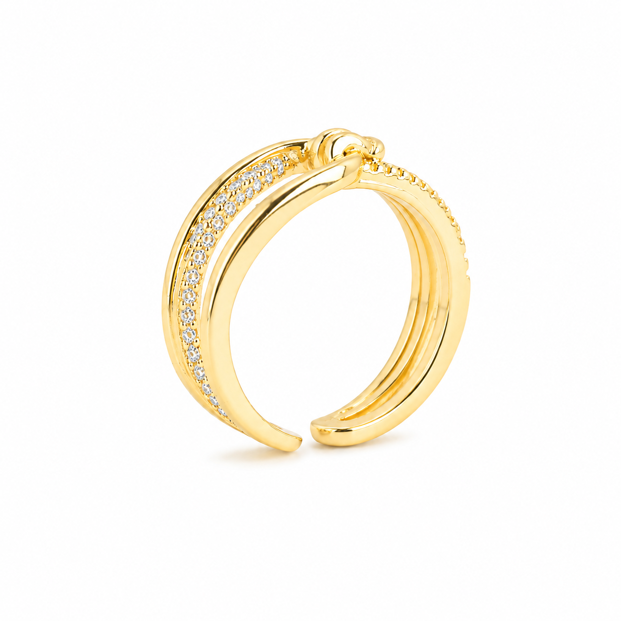 Luna Crystal Knot Ring