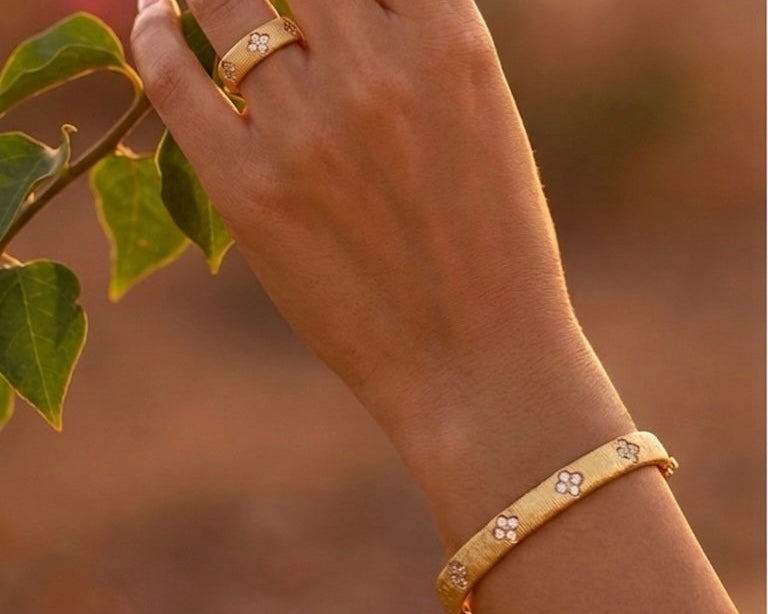 Luxe Floral Gold Bracelet