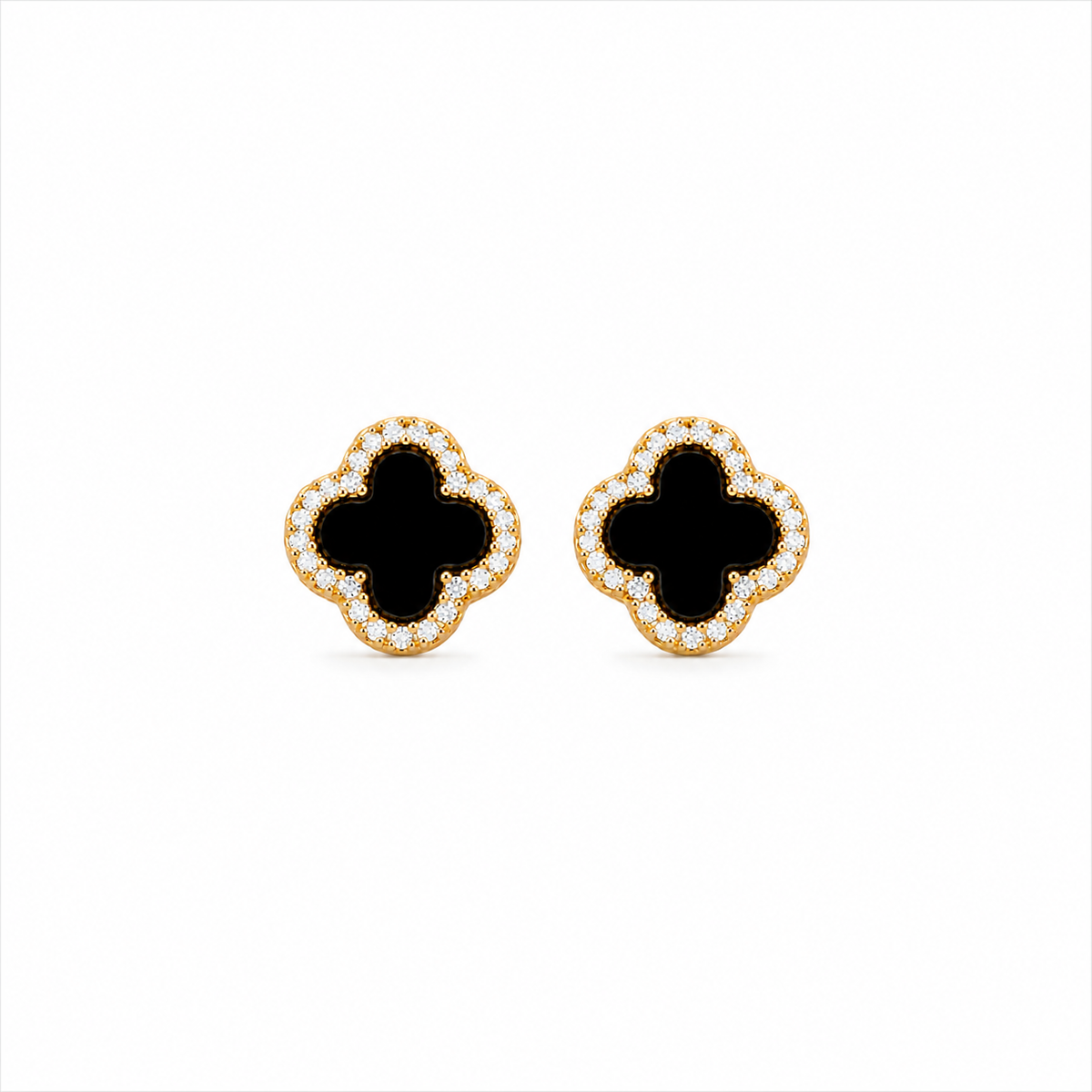 Black Clover Stud Earrings