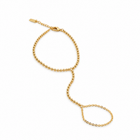 Golden Beaded Hand Chain