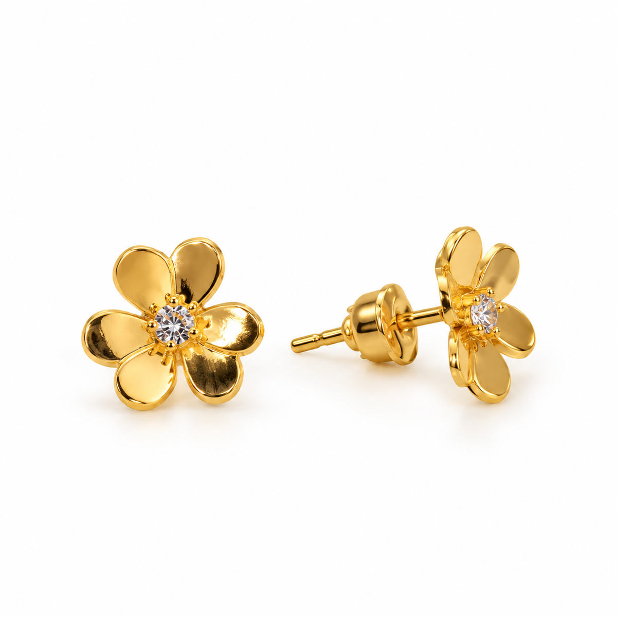 Golden Blossom Crystal Choker & Earrings Set