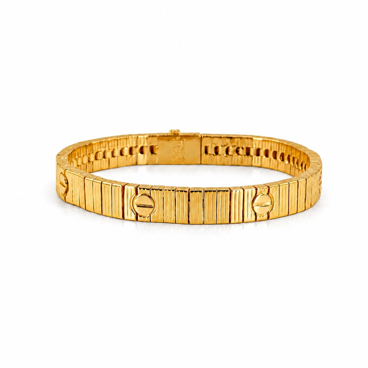 Luxe Screw Detail Gold Bracelet