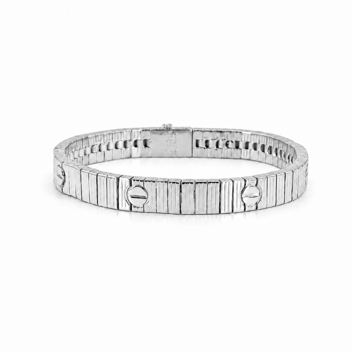 Silver Screw Detail Bracelet