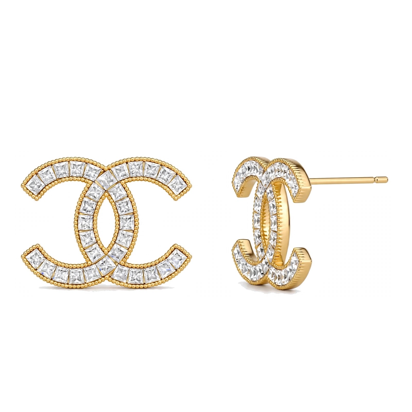 Valentina Princess-Cut Crystal Earrings
