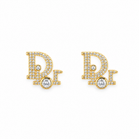 Luxury Crystal Monogram Stud Earrings