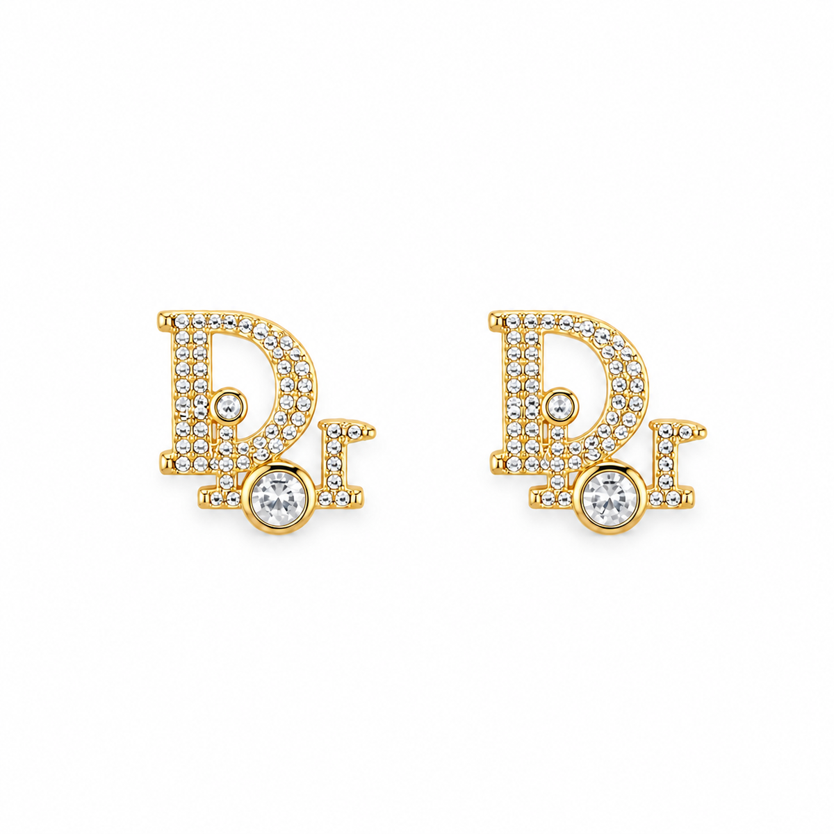Luxury Crystal Monogram Stud Earrings