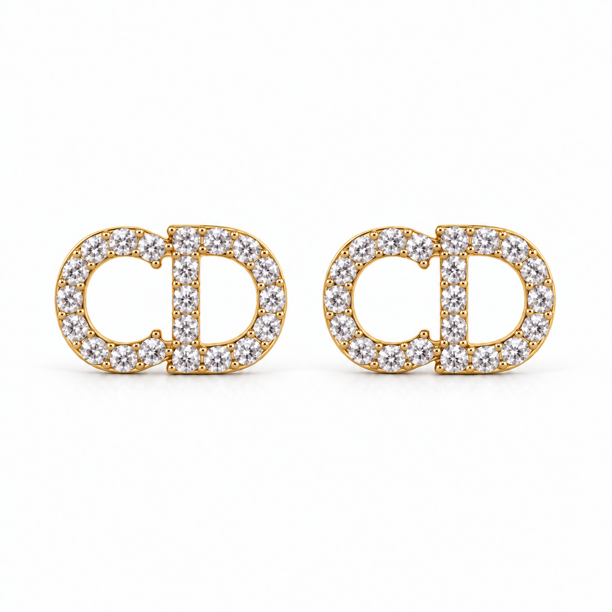 Luxury Zircon Link Stud Earrings