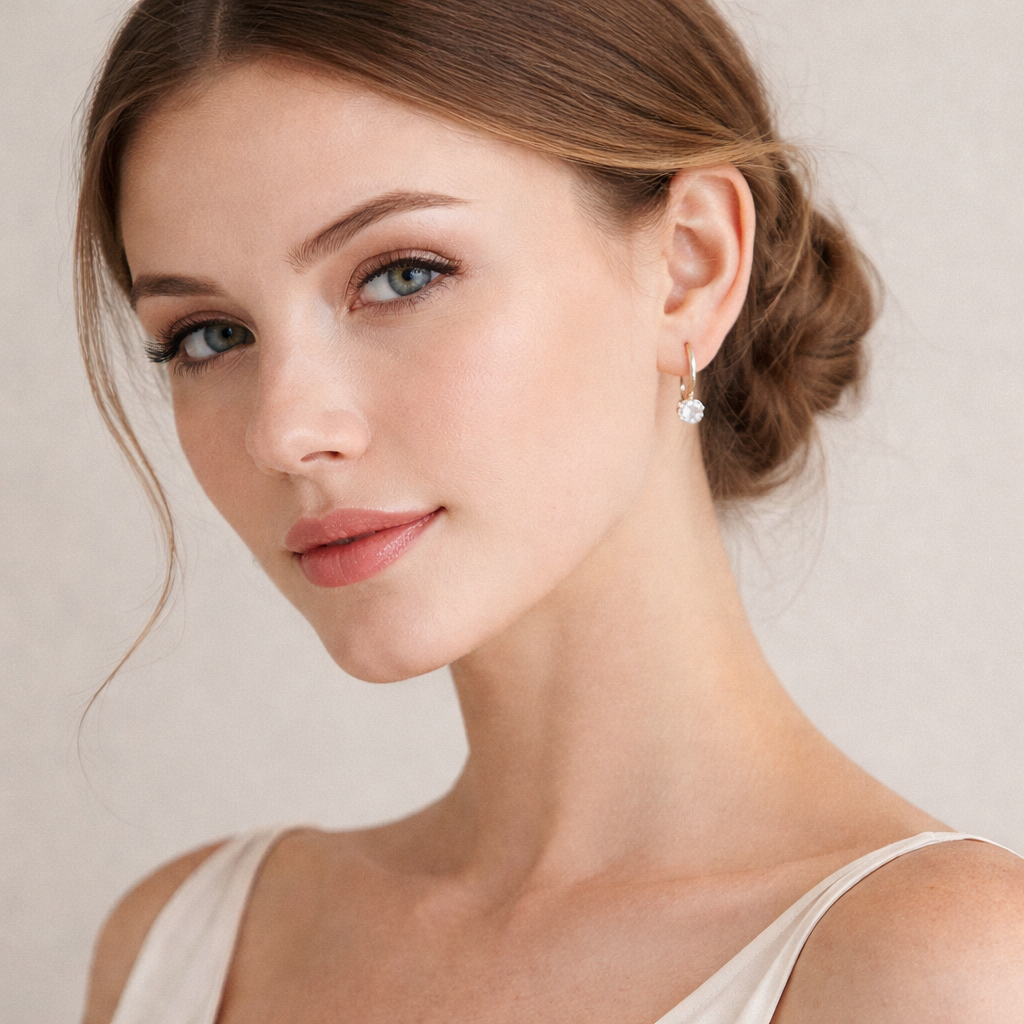 Crystal Drop Huggie Earrings