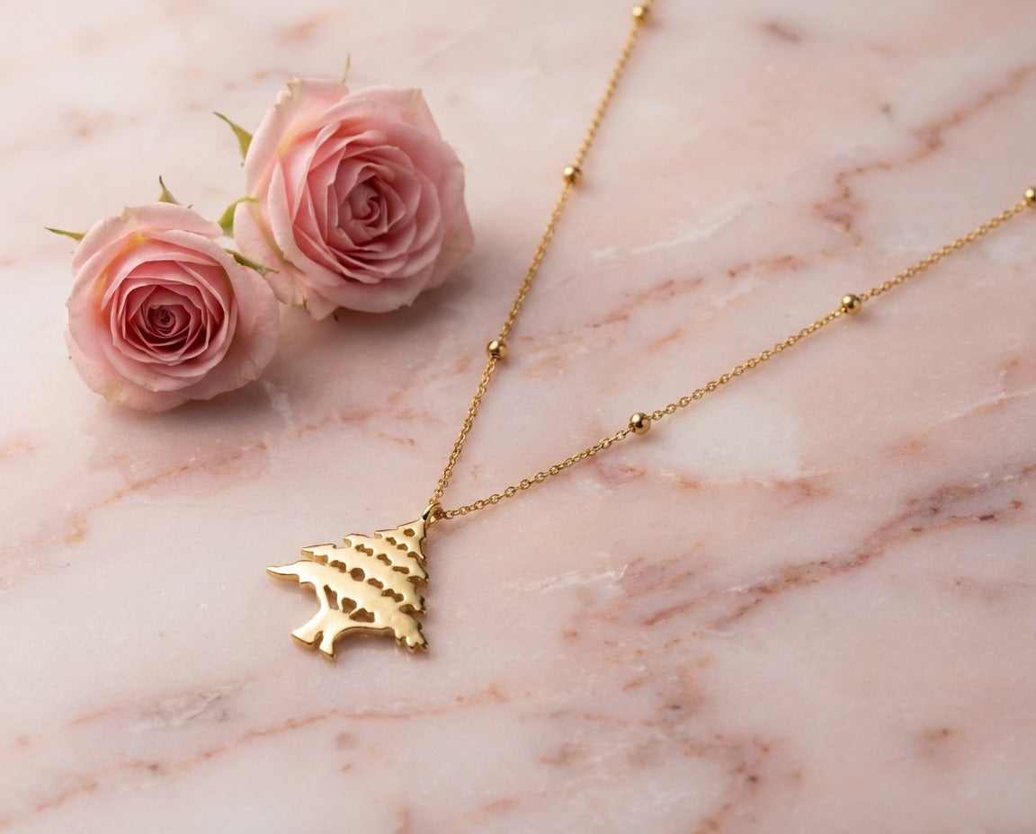 Lebanese Cedar Gold Necklace