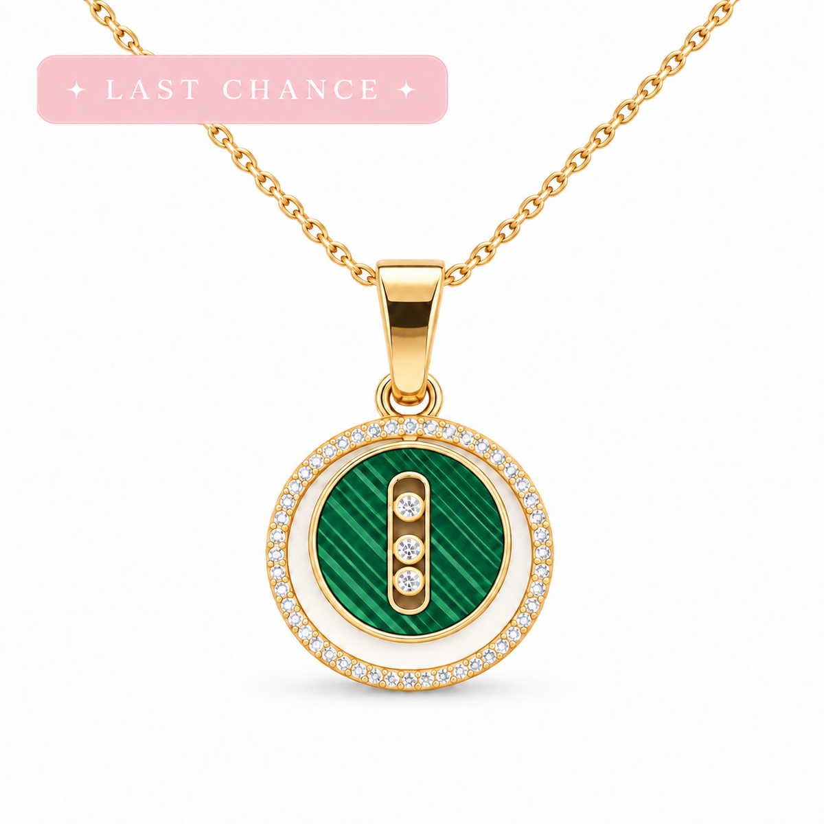Emerald Halo Pendant Necklace