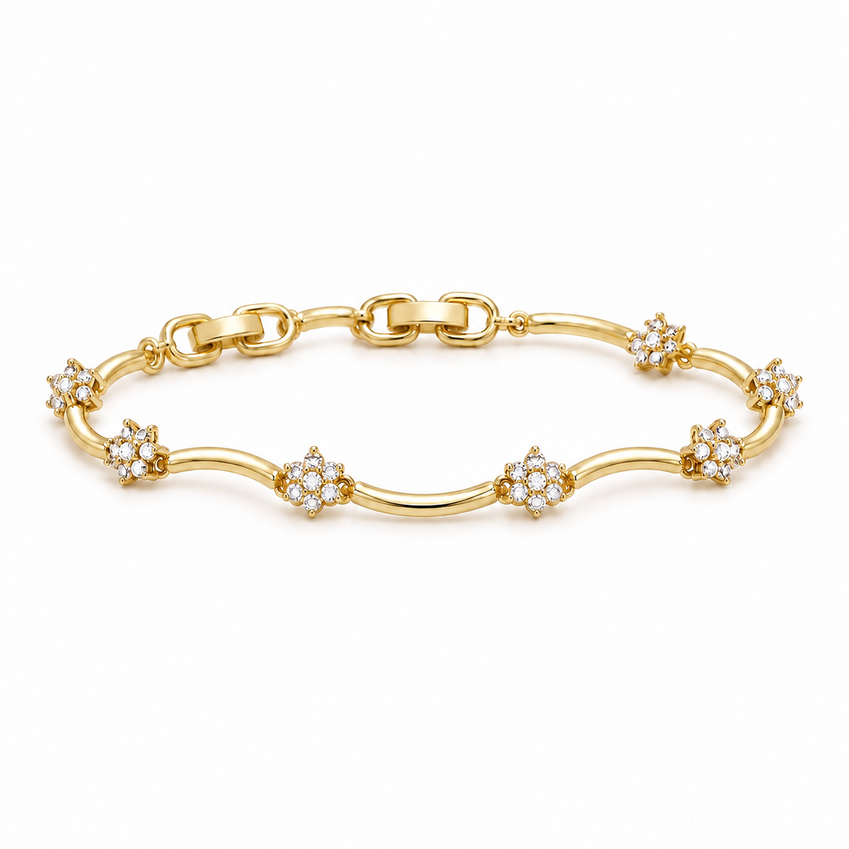 Crystal Blossom Gold Bracelet