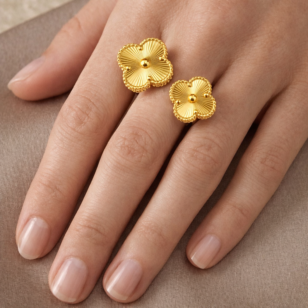 Golden Clover Duo Ring