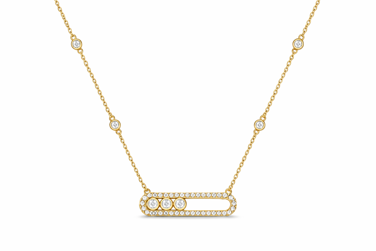 Lumière Pavé Bar Necklace