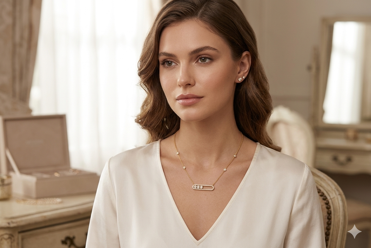 Lumière Pavé Bar Necklace
