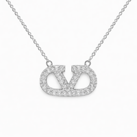Silver Sparkle Link Pendant Necklace