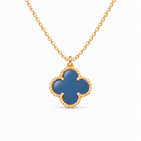 Luxury Blue Clover Necklace
