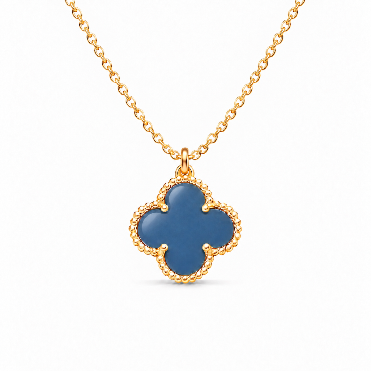 Luxury Blue Clover Necklace