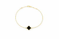 Onyx Clover Bracelet