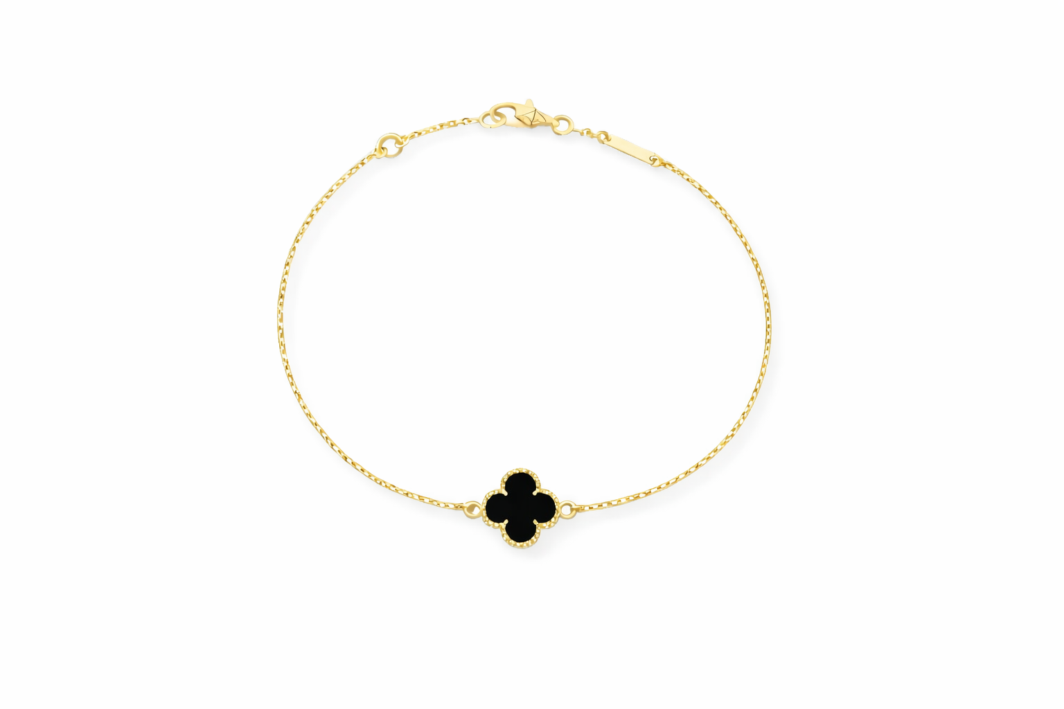 Onyx Clover Bracelet