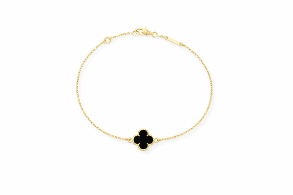 Onyx Clover Bracelet