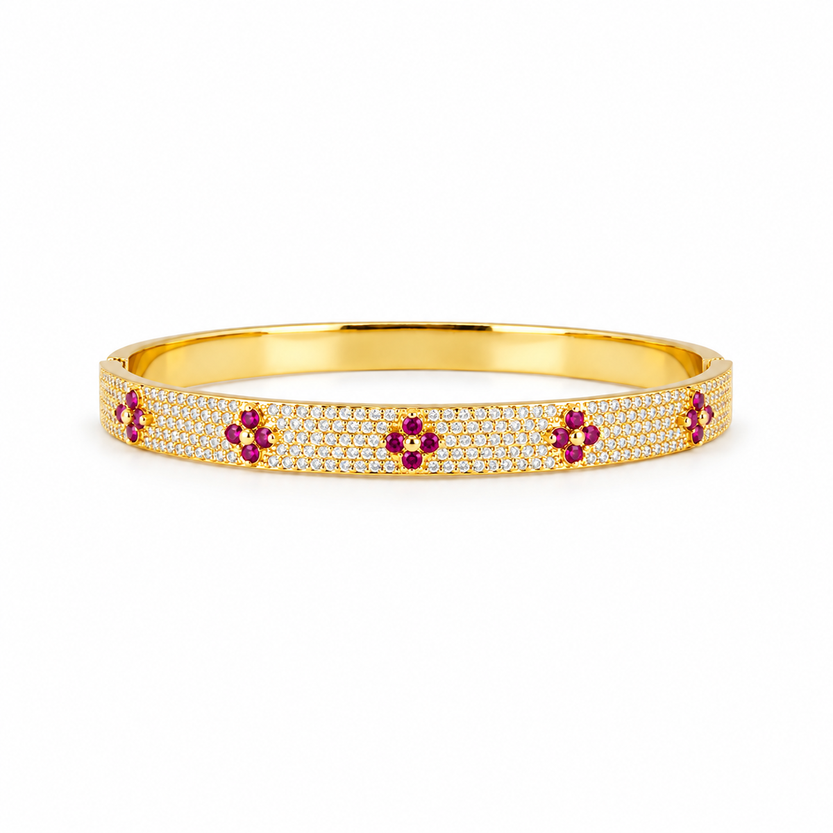 Fuchsia Fleur Pavé Bangle