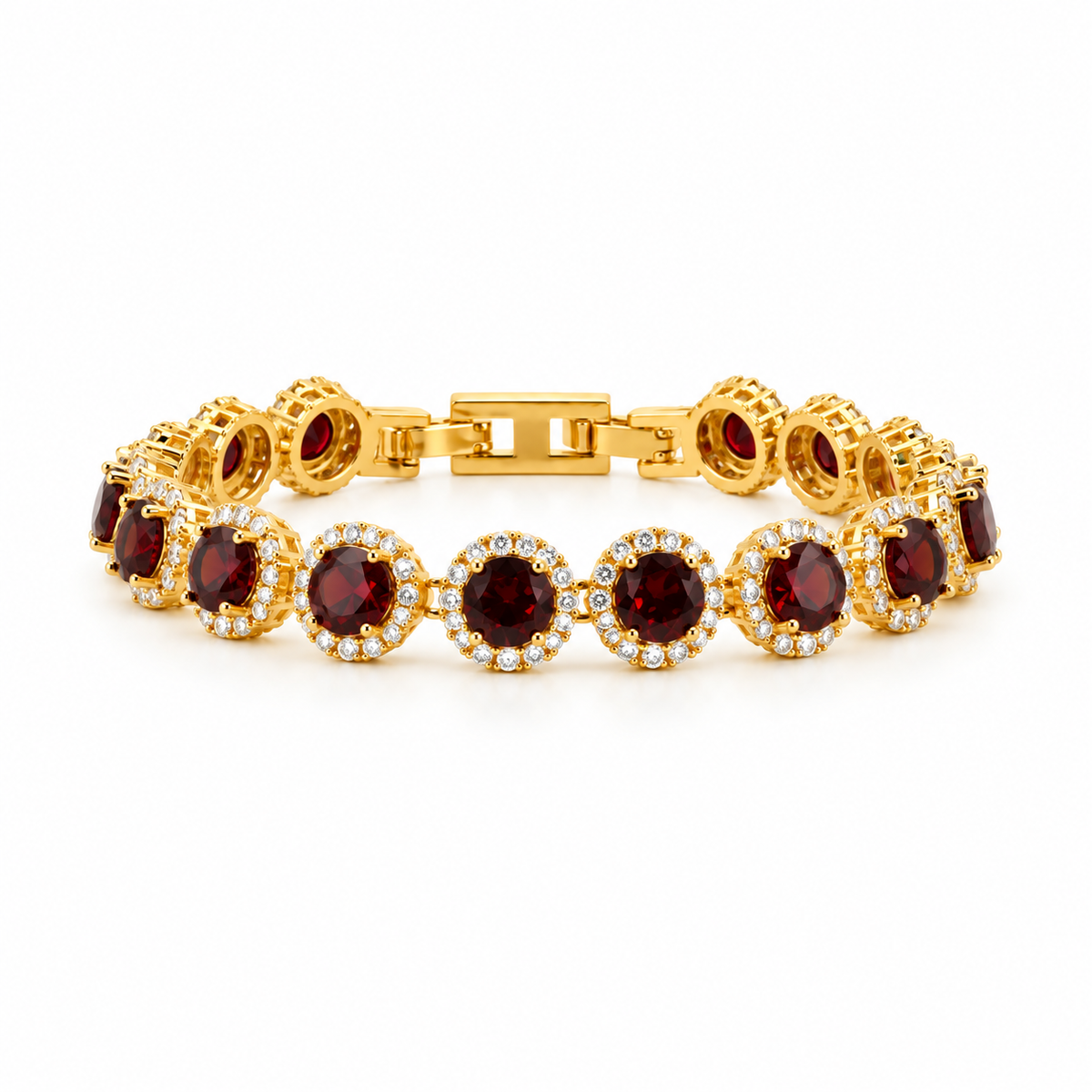 Valencia Ruby Halo Bracelet