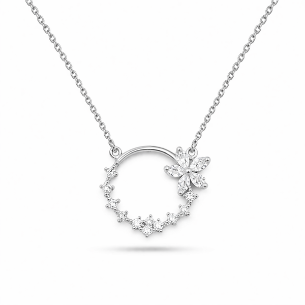 Fleur Crystal Circle Necklace