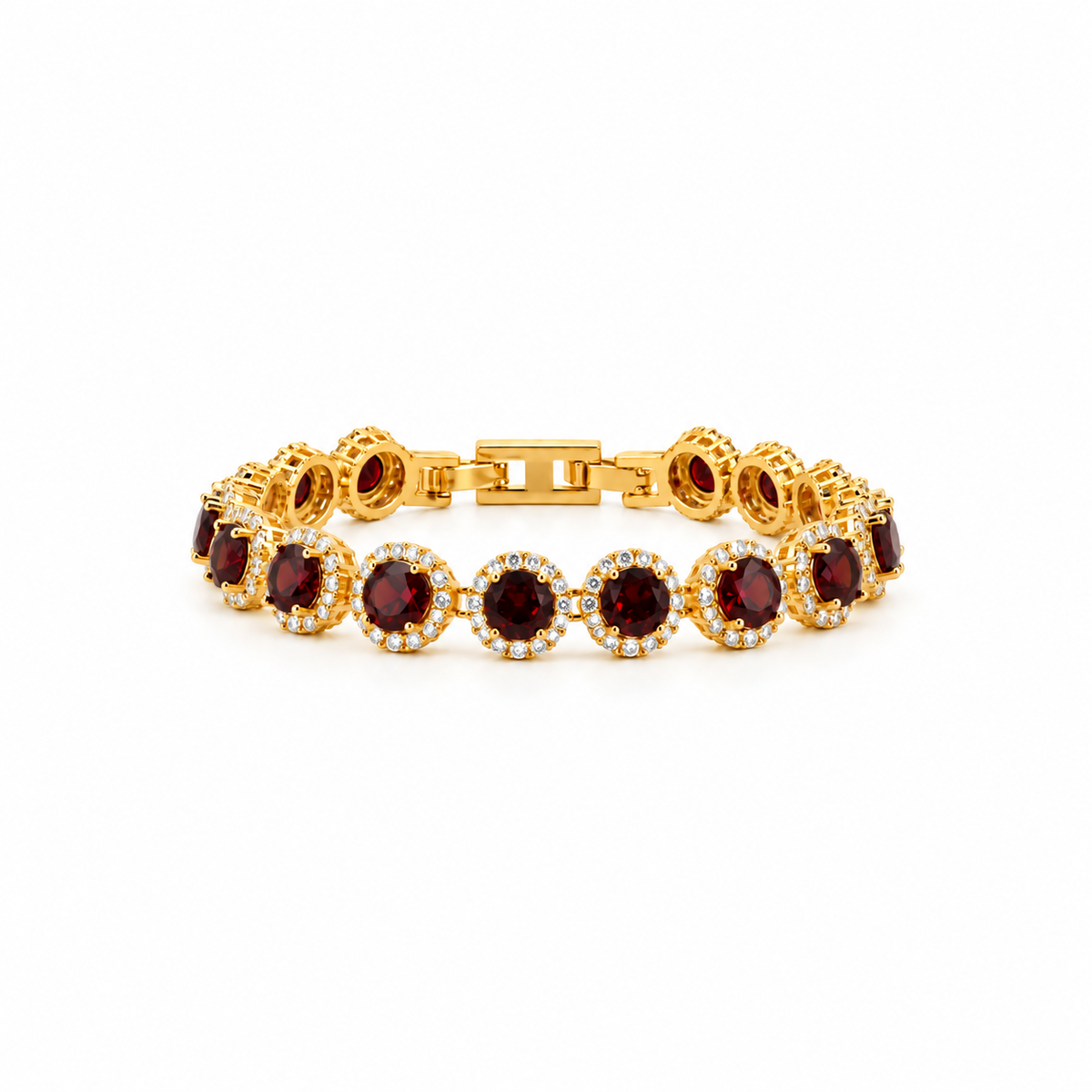 Valencia Ruby Halo Bracelet