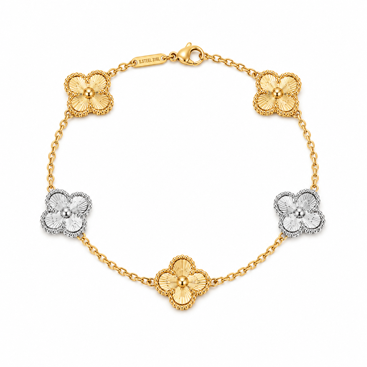 Mini Two-Tone Clover Bracelet