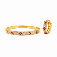 Fuchsia Fleur Pavé Bangle