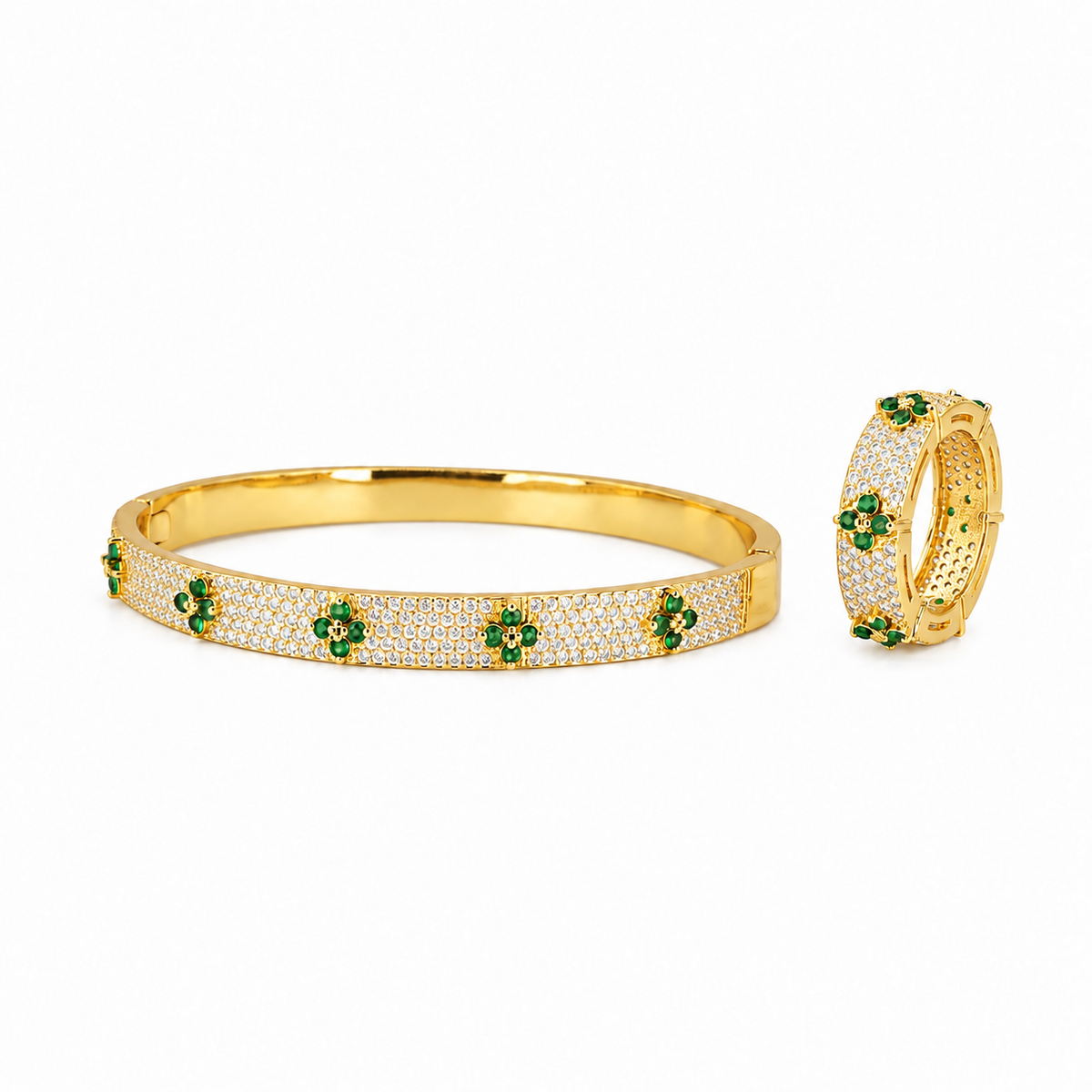 Emerald Fleur Pavé Bangle