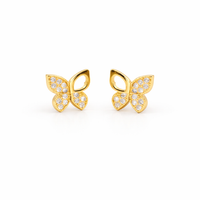 Crystal Butterfly Stud Earrings
