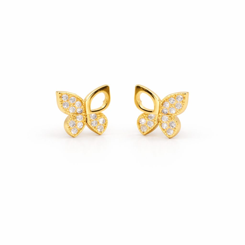 Crystal Butterfly Stud Earrings