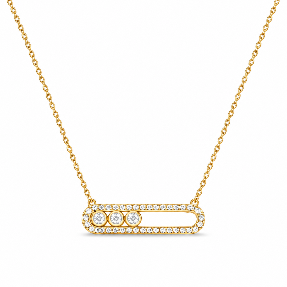 Lumière Pavé Bar Necklace