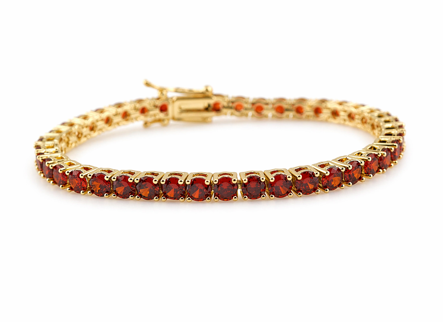 Golden Ruby Radiance Bracelet