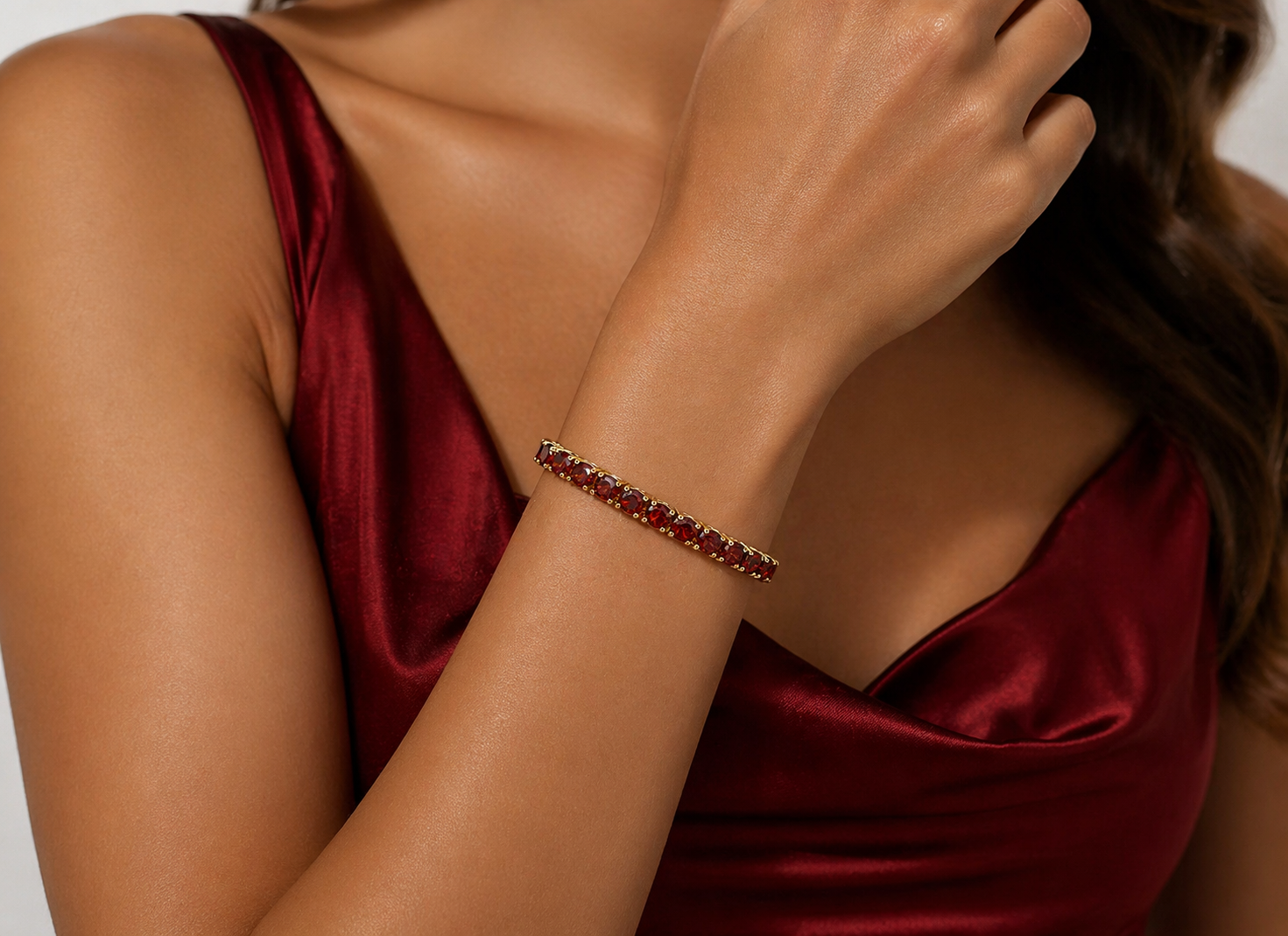 Golden Ruby Radiance Bracelet