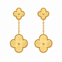 Gold Clover Drop Earrings